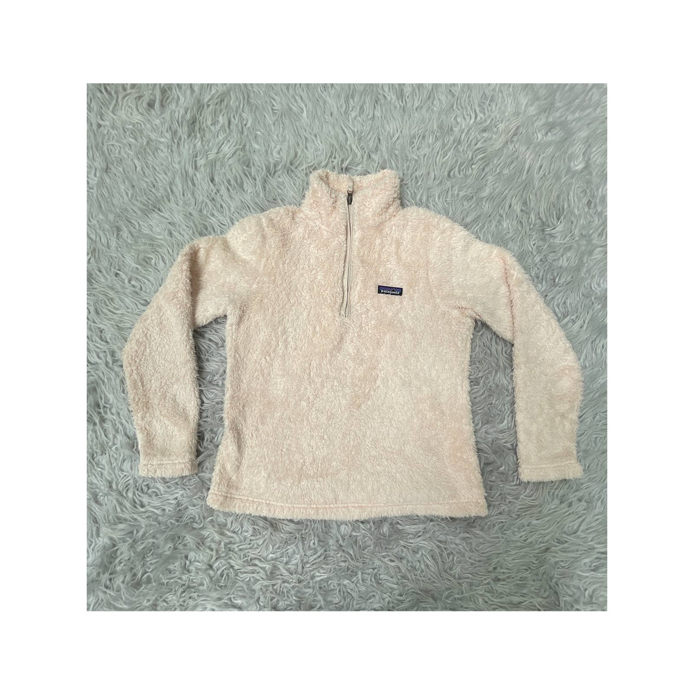 Patagonia Los Gatos 1/4 Quarter Zip Deep Pile Fleece Jacket Sherpa Calcium Sz M
